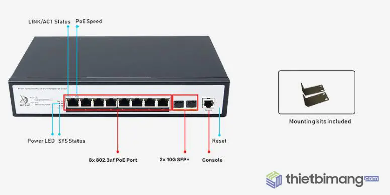 Switch PoE 8 Ports 10/100/1000Mbps 2 10G SFP - Switch PoE FMC-8GP2TF-L2M (Đặc điểm nổi bật của Switch PoE FMC-8GP2TF-L2M 2)