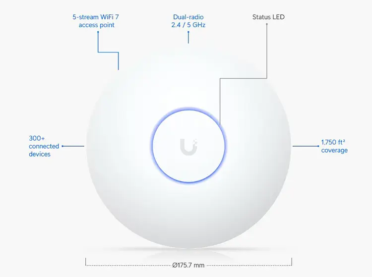 U7-LR - Bộ phát wifi U7-LR Unifi hiệu suất vượt trội (Sự kết hợp độc đáo giữa Wi-Fi 7 tiên tiến và cấu hình 3x3 MIMO trên băn