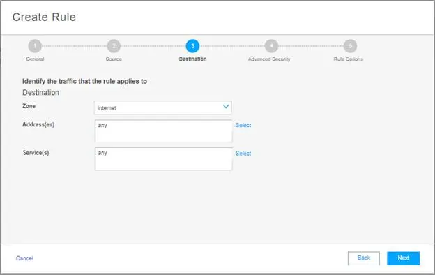 Cấu hình tường lửa Juniper chặn người dùng truy cập web bằng App Firewall - Destination Zone