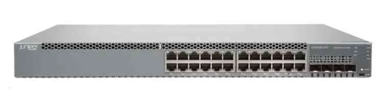 Juniper EX3400-24T - Juniper EX3400-24T 24 Ports 10/100/1000BASE-T with 4 SFP+ 2 QSFP+ uplink ports 1 AC PSU