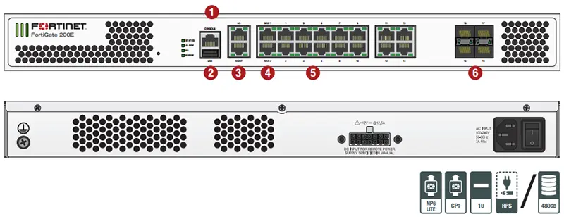 Thiết bị tường lửa Firewall Fortigate FG200E-BDL