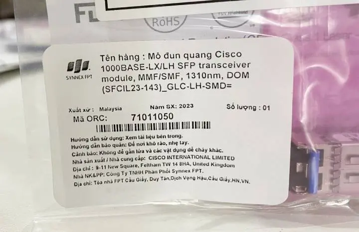GLC-LH-SMD - Cisco GLC-LH-SMD (Cisco GLC-LH-SMD Module quang 1000BASE-LX/LH Single Mode 2)