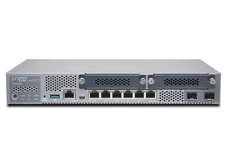 Juniper SRX320-TAA - Juniper SRX320-TAA (SRX320-SYS-JB-TAA), 4G RAM, 8G eUSB, 8x1GE (w 2x SFP) on-board ports, 2 khe cắm MPIM