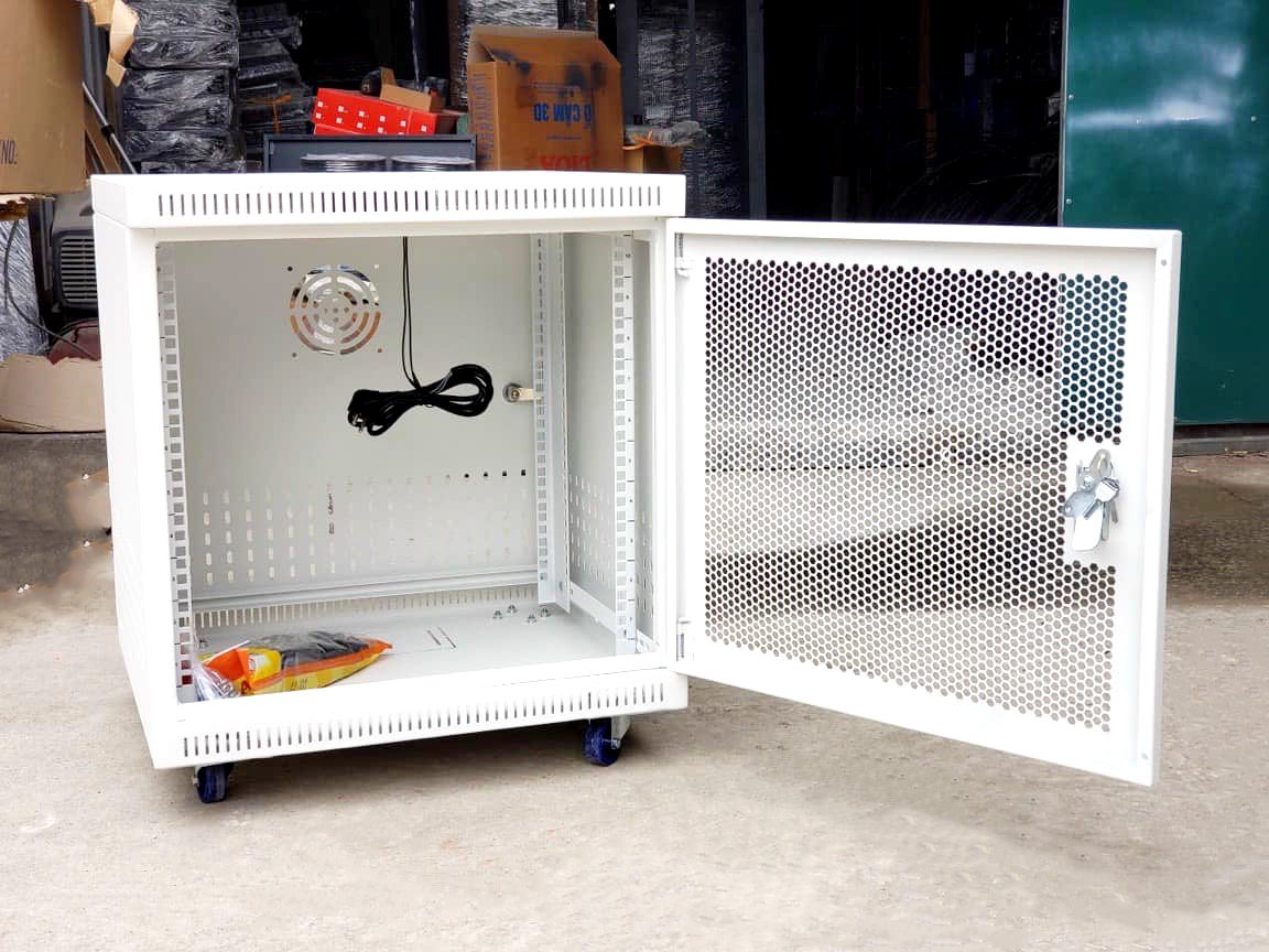 Tủ rack 10U D500 cửa lưới màu trắng Tủ rack 10U sâu D500 màu trắng - Tủ rack 10U D500 cửa lưới màu trắng
