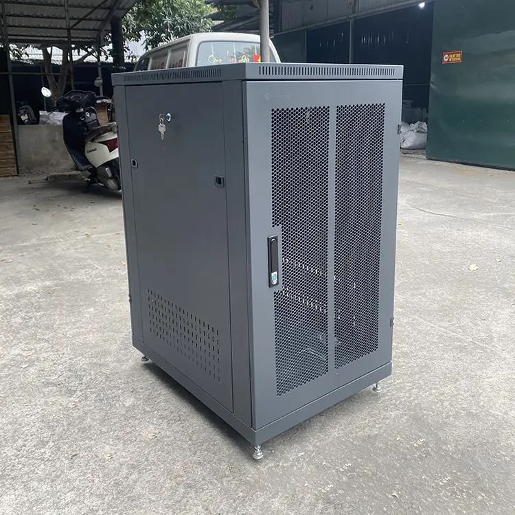 Tủ rack 20U sâu D800 cửa lưới màu đen