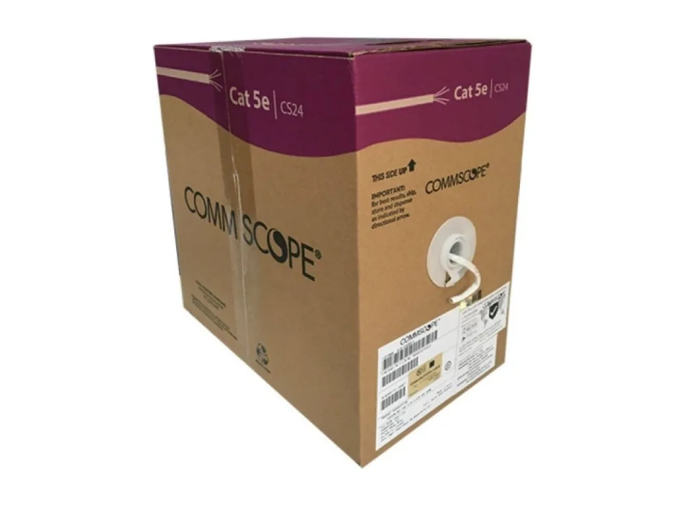 Thùng cáp Cat5e AMP CommScope 6-219590-2 màu nâu in logo CommScope và mã hàng