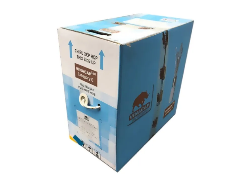 Thùng cáp mạng Cat6 UTP Vinacap 305 m in logo Vinacap VNPT