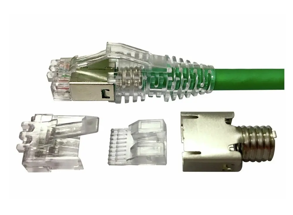 Hạt mạng Cat6 chống nhiễu CommScope vỏ thép không gỉ mạ niken cho cáp F/UTP