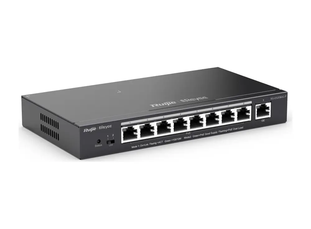 Switch Ruijie RG-ES209GC-P dòng RG-ES2xx, đăng nhập eWeb lần đầu tại 10.44.77.200