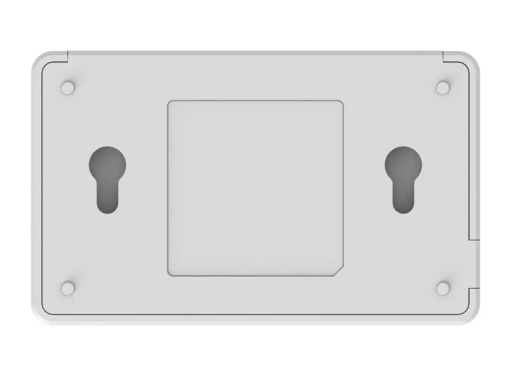 Mặt đáy switch Ruijie RG-ES05G-L vỏ nhựa với hai lỗ bắt vít để treo tường