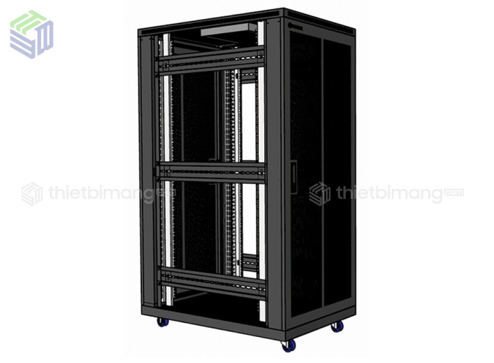 Tủ rack 32U D1000 Unirack 4 cửa dùng cho thiết bị hạ tầng cần khoá cạnh khu open rack