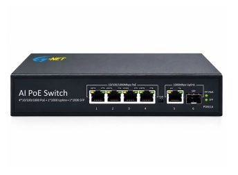 Switch mạng PoE 4 Port 10/100/1000, 1 Port RJ45, 1 SFP