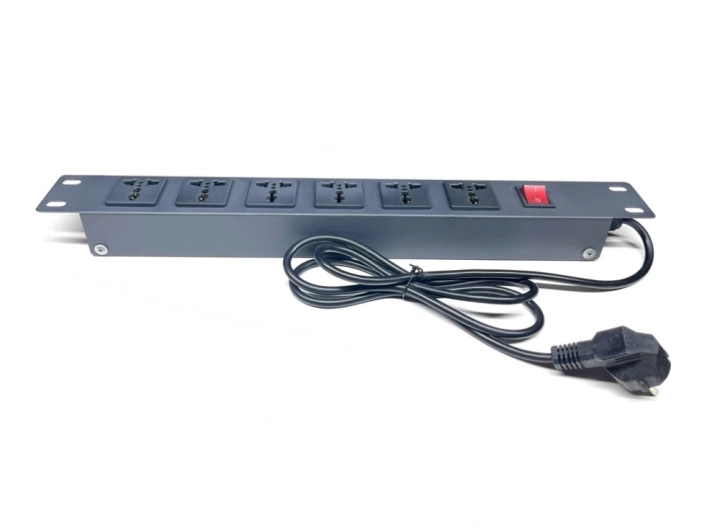 Thanh nguồn PDU 6 ổ cắm 3 chân, UNR-P6/1U