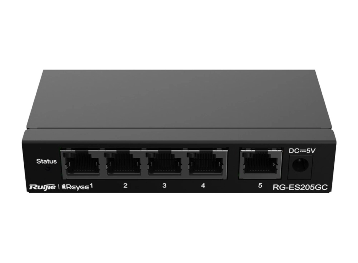 RG-ES205GC nhìn thẳng mặt trước, ảnh của hãng Ruijie