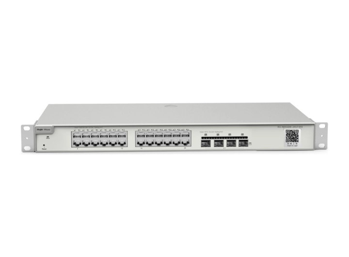 Switch Reyee RG-NBS3200-24GT4XS nhìn phía trước từ góc cao