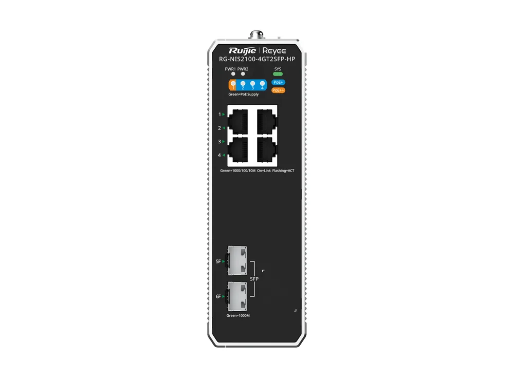 RG-NIS2100-4GT2SFP-HP nhìn thẳng mặt trước, ảnh hãng Ruijie