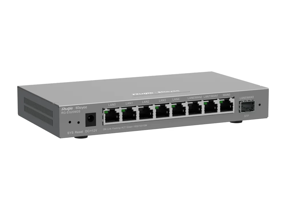 Router Reyee RG-EG209GS nhìn nghiêng bên phải, ảnh hãng