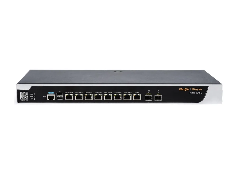 Router Ruijie RG-NBR6215-E có cổng 10G SFP+, ảnh mặt trước của hãng