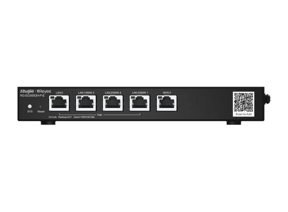 Router Ruijie RG-EG305GH-P-E 5 cổng PoE, ảnh mặt trước của hãng