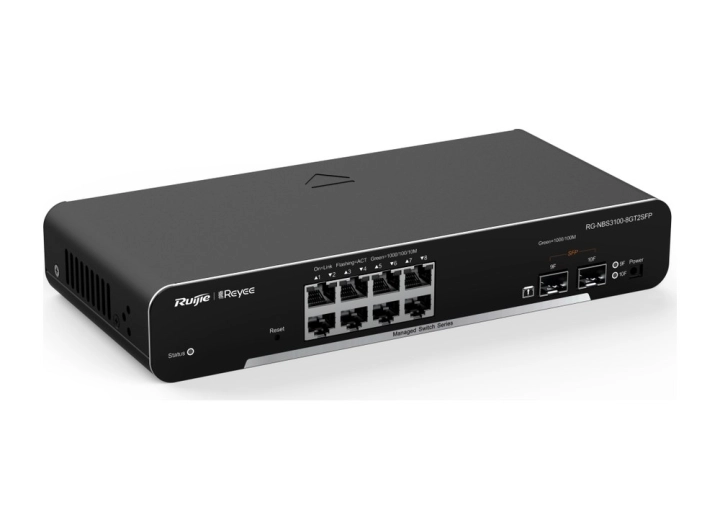 Switch Ruijie RG-NBS3100-8GT2SFP 8 cổng Gigabit và 2 SFP, ảnh hãng nhìn chéo