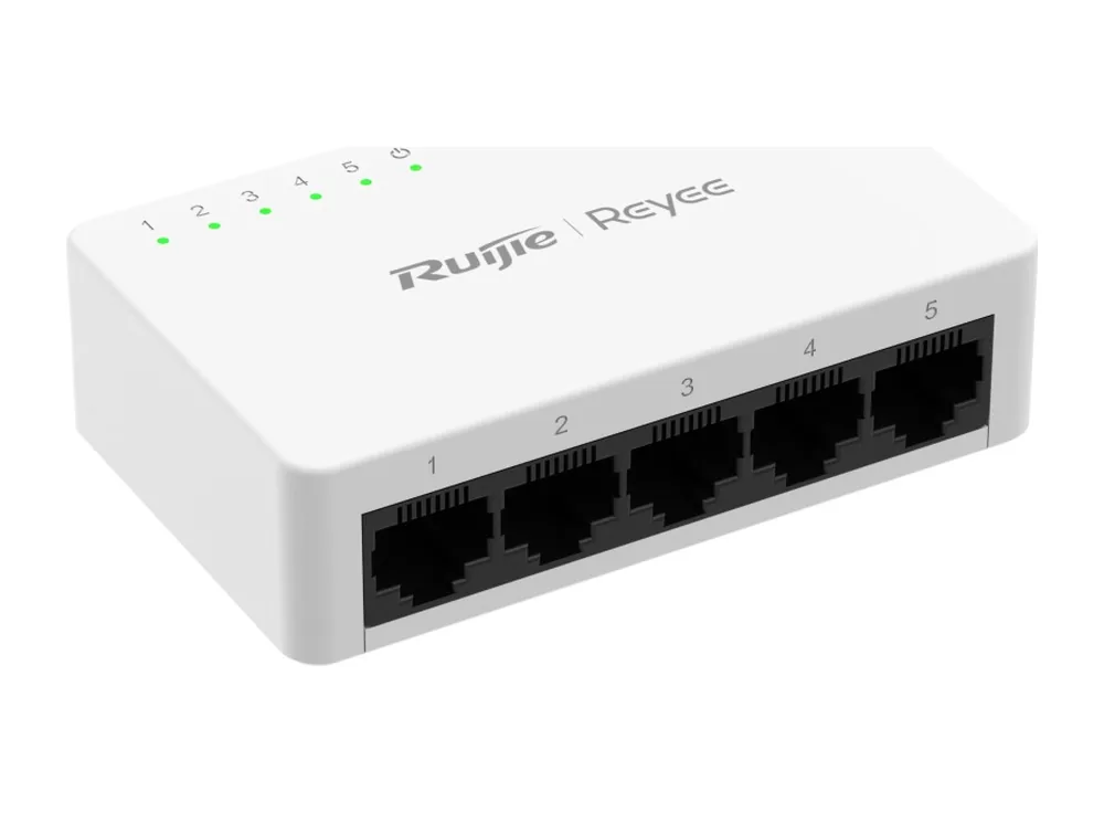 RG-ES05G-L nhìn chéo từ bên trái, ảnh hãng Ruijie