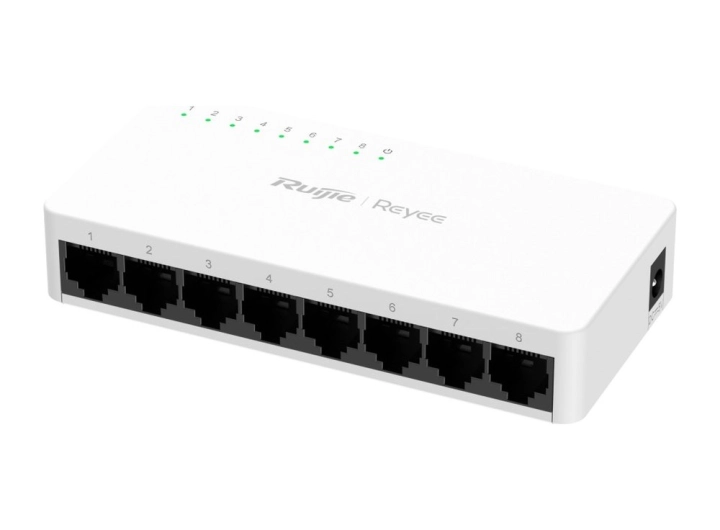 RG-ES08F nhìn chéo từ bên phải, ảnh hãng Ruijie