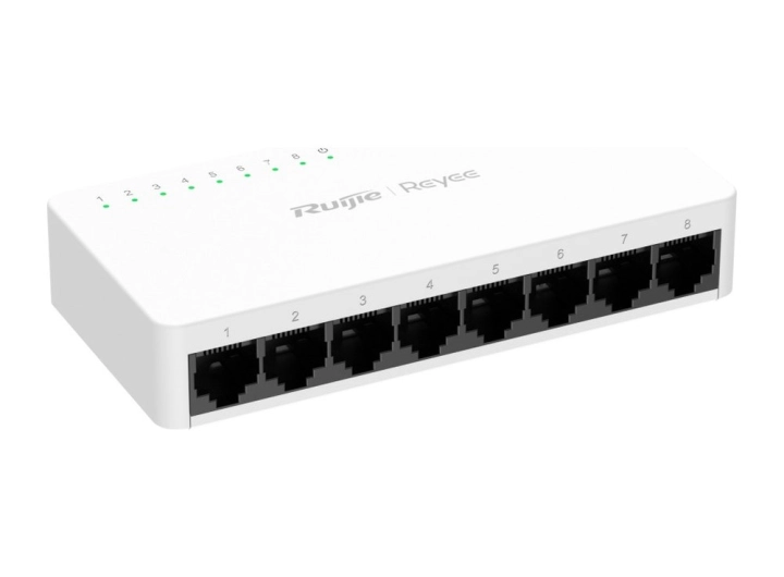 Switch Ruijie RG-ES08G-L 8 cổng Gigabit, ảnh hãng nhìn chéo bên trái