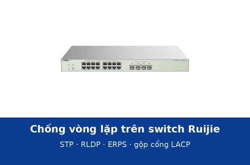 Chống vòng lặp và dự phòng đường truyền trên switch Ruijie: STP, RLDP, ERPS, gộp cổng LACP